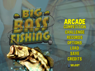 Big Bass Fishing title screen for Playstation